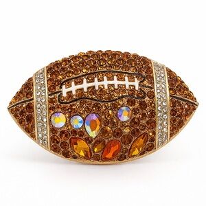 ⚜️ Rhinestone Football Brooch